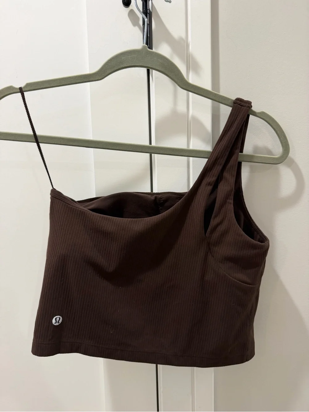 Lululemon Ribbed Nulu Asymmetrical Yoga Tank Top Espresso Sz 8
